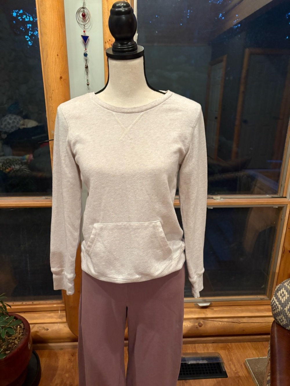 Small La Hearts Light Gray Crewneck Pullover